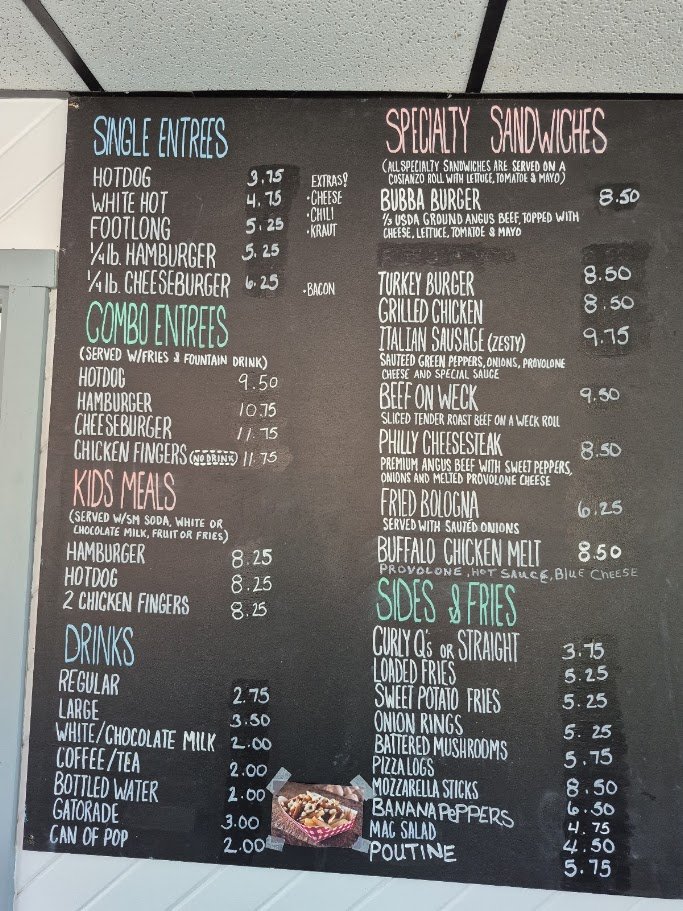 Bright counter area with dessert and drink options.